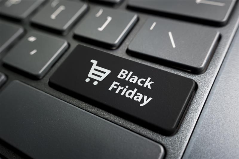 black friday text shopping cart keyboard black friday concept black button keyboard modern ultrabook caption button scaled